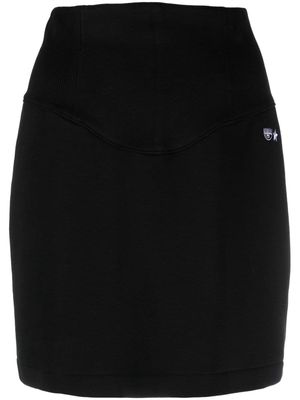 Chiara Ferragni Eyelike-motif high-waist skirt - Black
