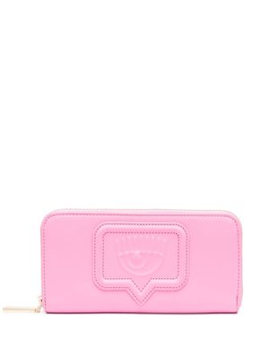 Chiara Ferragni Eyelike-motif zip-fastening wallet - Pink