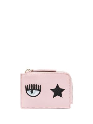 Chiara Ferragni Eyelike-motif zip-up purse - Pink