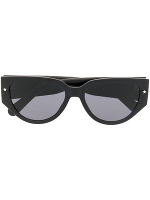 Chiara Ferragni Eyelike-plaque rounded sunglasses - Black