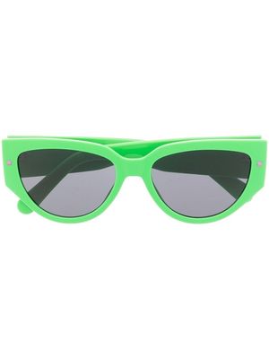 Chiara Ferragni Eyelike-plaque rounded sunglasses - Green