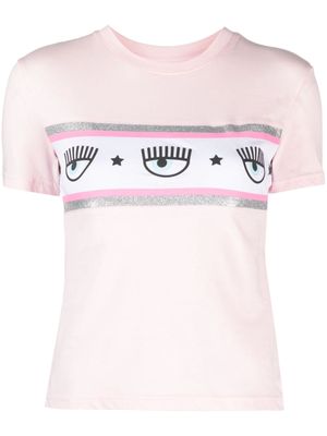 Chiara Ferragni Eyelike-print cotton T-shirt - Pink