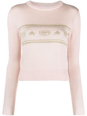 Chiara Ferragni Eyestar intarsia-knit sweater - Pink
