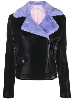 Chiara Ferragni faux-fur biker jacket - Black