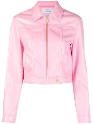 Chiara Ferragni faux-leather zip-up jacket - Pink