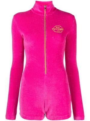 Chiara Ferragni Girls Club embroidered-motif chenille playsuit - Pink