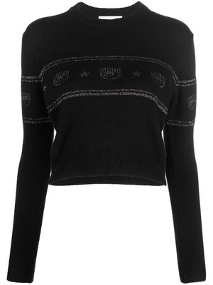 Chiara Ferragni glitter-logo jumper - Black