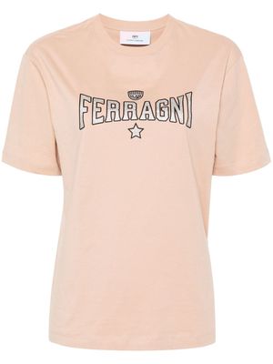 Chiara Ferragni glitter logo-print T-shirt - Neutrals