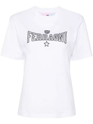 Chiara Ferragni glitter logo-print T-shirt - White