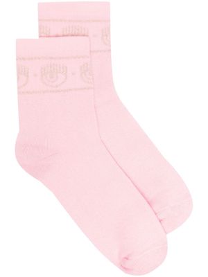 Chiara Ferragni glitter logo-trim socks - Pink