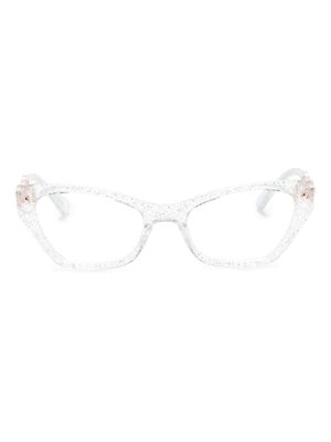 Chiara Ferragni glitter rectangular-frame glasses - Neutrals