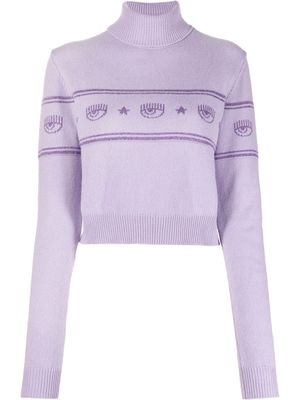 Chiara Ferragni graphic-intarsia jumper - Purple