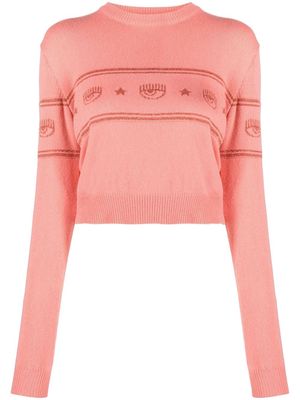 Chiara Ferragni intarsia-knit logo jumper - Pink