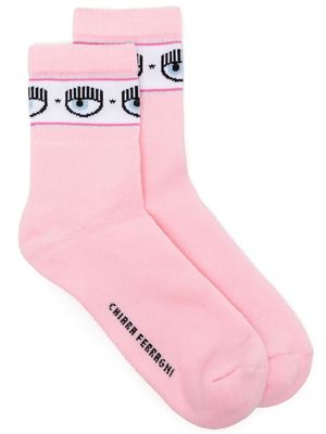 Chiara Ferragni intarsia-knit logo socks - Pink
