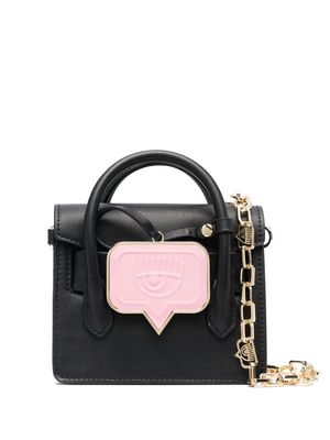Chiara Ferragni K Like logo-plaque mini bag - Black