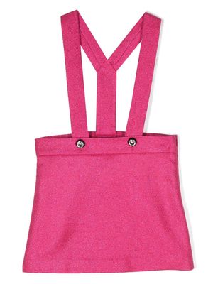 Chiara Ferragni Kids adjustable shoulder-straps glittery skirt - Pink
