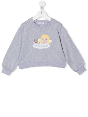 Chiara Ferragni Kids CF Mascotte Matilda print sweatshirt - Grey
