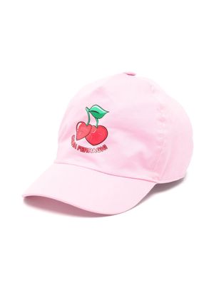 Chiara Ferragni Kids cherry-print cotton baseball cap - Pink