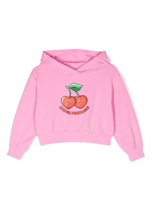 Chiara Ferragni Kids cherry-print cotton hoodie - Pink