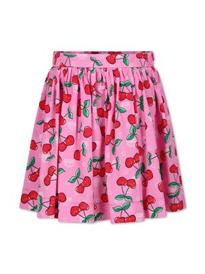 Chiara Ferragni Kids cherry-print cotton skirt - Pink