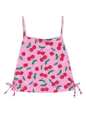 Chiara Ferragni Kids cherry-print spaghetti top - Pink