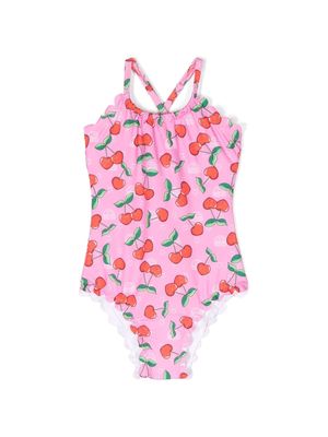 Chiara Ferragni Kids cherry-print swimsuit - Pink