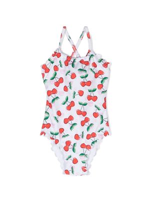 Chiara Ferragni Kids cherry-print swimsuit - White