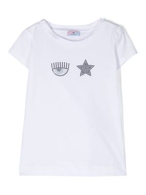 Chiara Ferragni Kids embellished cotton T-shirt - White