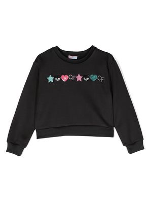 Chiara Ferragni Kids embellished crew-neck sweatshirt - Black