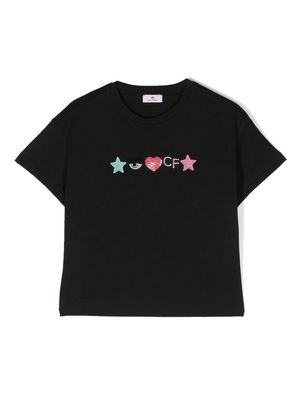 Chiara Ferragni Kids embellished short-sleeve T-shirt - Black