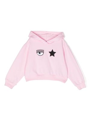 Chiara Ferragni Kids embroidered-logo cropped hoodie - Pink