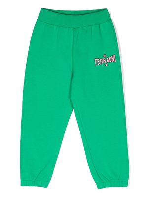 Chiara Ferragni Kids embroidered logo sweatpants - Green