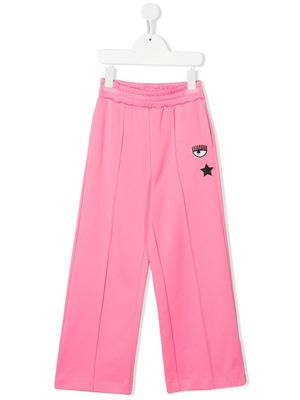 Chiara Ferragni Kids embroidered logo track pants - Pink