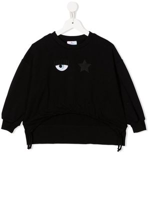 Chiara Ferragni Kids embroidered-motif sweatshirt - Black