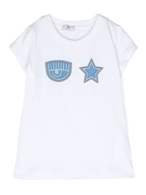 Chiara Ferragni Kids Eye Star cotton T-shirt - White