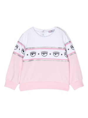 Chiara Ferragni Kids Eyelike cotton sweatshirt - Pink