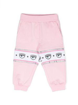 Chiara Ferragni Kids Eyelike cotton track pants - Pink