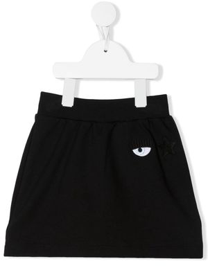 Chiara Ferragni Kids Eyelike jersey mini skirt - Black