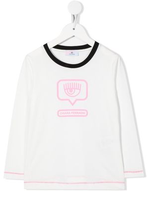 Chiara Ferragni Kids Eyelike logo-print T-shirt - White