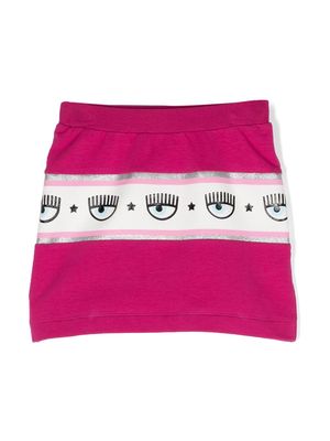 Chiara Ferragni Kids Eyelike logo-tape skirt - Pink