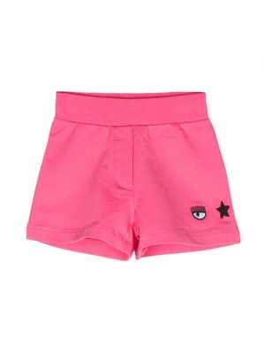 Chiara Ferragni Kids Eyelike-motif casual shorts - Pink