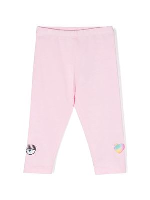 Chiara Ferragni Kids Eyelike-motif cotton leggings - Pink