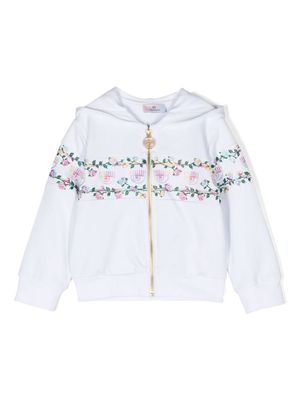Chiara Ferragni Kids Eyelike-motif hooded jacket - White