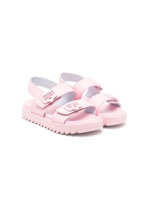 Chiara Ferragni Kids Eyelike-motif leather sandals - Pink