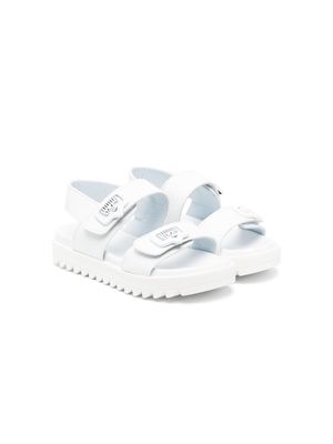Chiara Ferragni Kids Eyelike-motif leather sandals - White