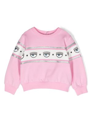 Chiara Ferragni Kids Eyelike-motif long-sleeve sweatshirt - Pink