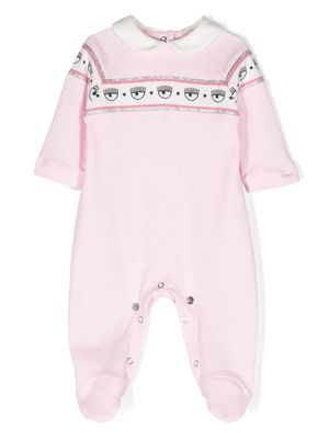 Chiara Ferragni Kids Eyelike-stripe cotton pajamas - Pink