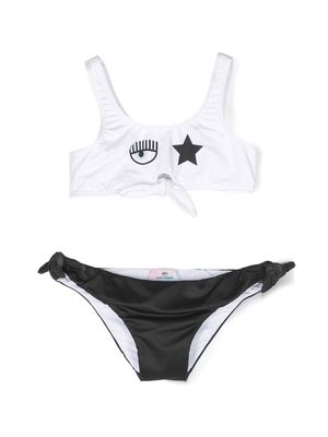 Chiara Ferragni Kids Eyestar two-tone bikini - Black