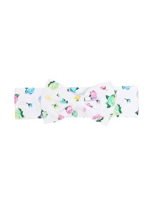 Chiara Ferragni Kids floral-print bow-detail headband - White