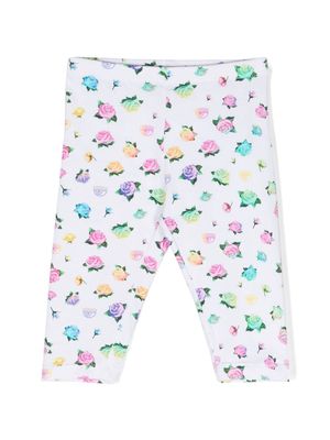 Chiara Ferragni Kids floral-print stretch-cotton leggings - White